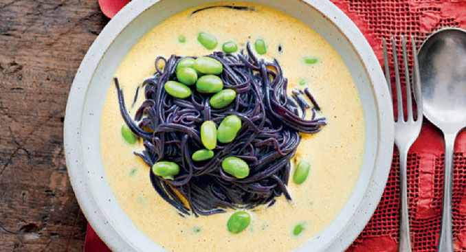 Noodles with Carrot Miso Sauce
