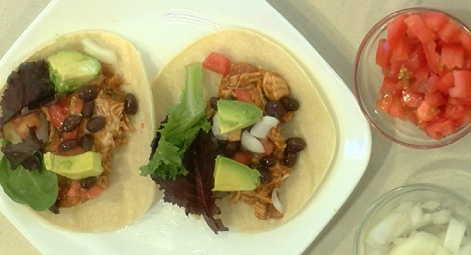 Heart Healthy Slow Cooker Shredded Chicken Tacos
