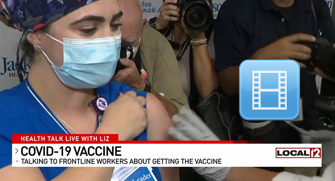 Frontline healthcare workers receive first COVID-19 vaccines