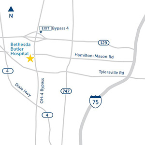 TriHealth Bethesda Butler Directions Map